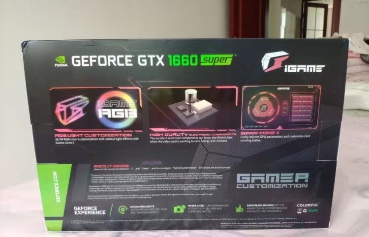 6G ETH माइनिंग रिग ग्राफिक्स कार्ड 1785MHZ रंगीन IGaMe GeForce GTX 1660 सुपर अल्ट्रा